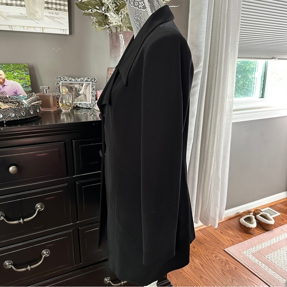 Anage Evenings Black Longline Blazer Jacket Formal Evening Coat Size 12 - Picture 5 of 16